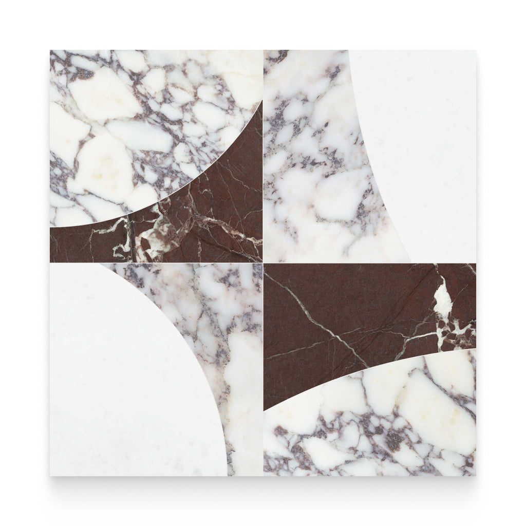 Lunar Orchid Honed w/ Polished Accents Mosaic