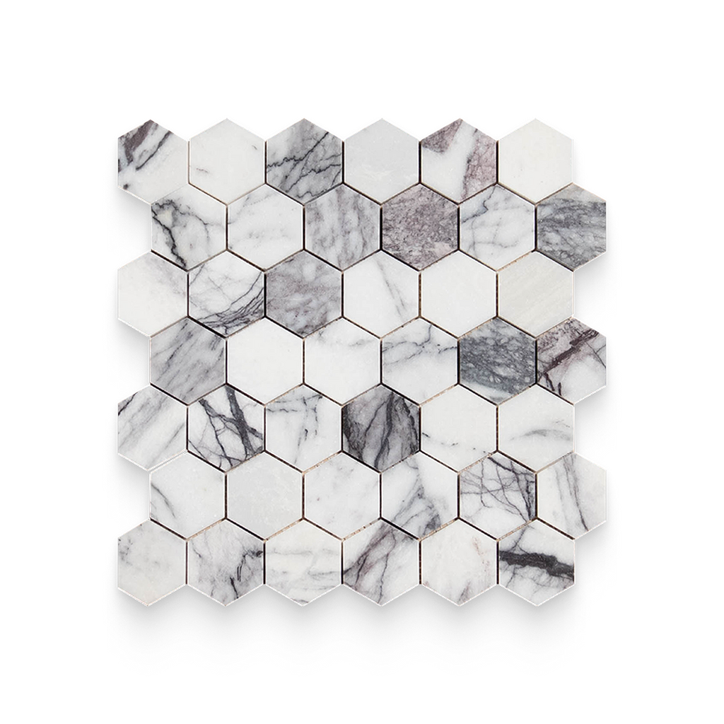 2x2 Lilac Honed Hexagon Mosaic