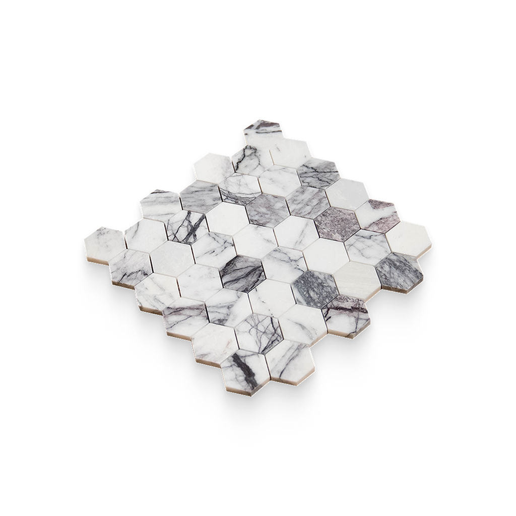 2x2 Lilac Honed Hexagon Mosaic