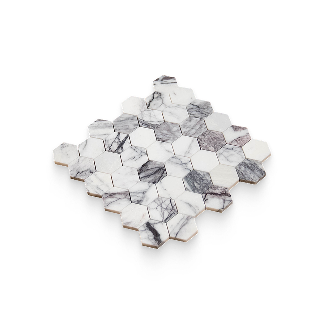 2x2 Lilac Honed Hexagon Mosaic