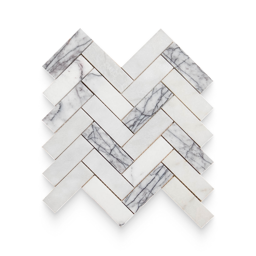 1.25x4 Lilac Honed Herringbone Mosaic