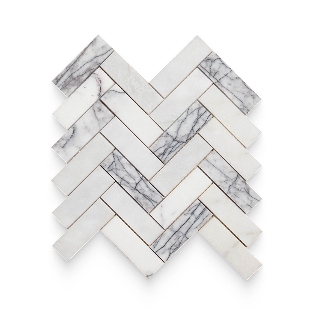 1.25x4 Lilac Honed Herringbone Mosaic