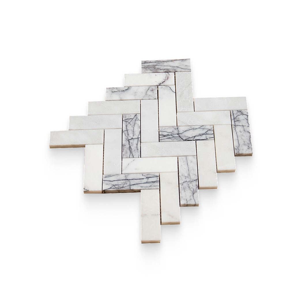 1.25x4 Lilac Honed Herringbone Mosaic