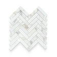 1x4 Calacatta Gold Honed Herringbone Mosaic