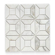 Daphne White Polished Geometric Square Mosaic