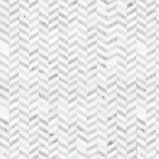 Luxe Chevron Sky Polished Mosaic