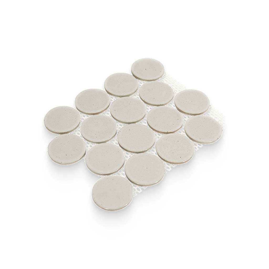 Mugi 2.75x2.75 Shiro Matte Round Mosaic
