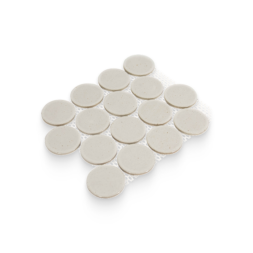 Mugi 2.75x2.75 Shiro Matte Round Mosaic