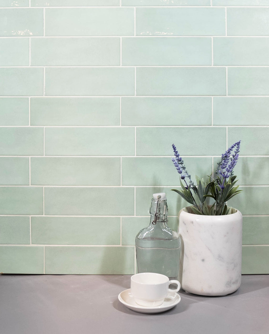 Country 2.5x8 Mint Glossy Rectangle Tile