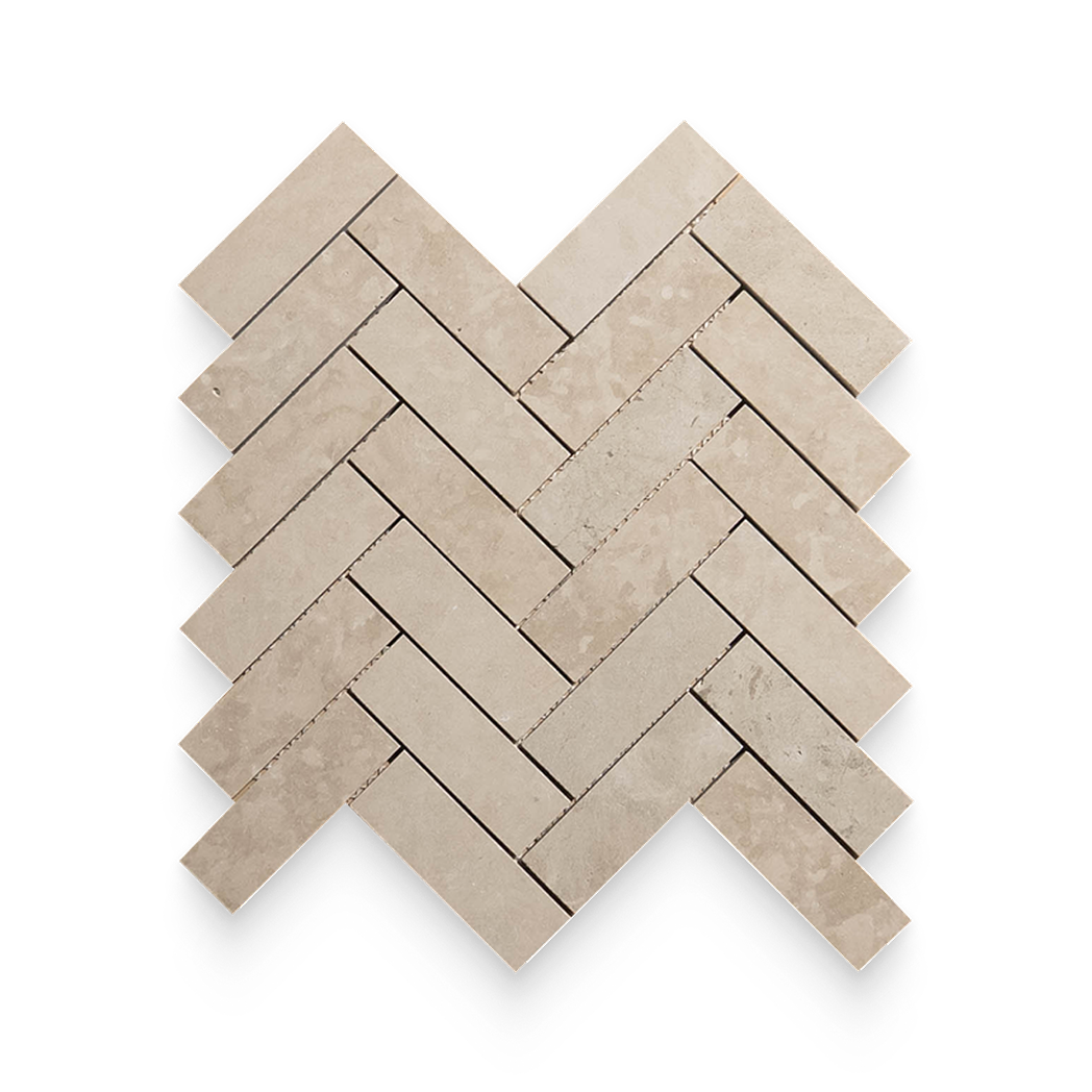 1.25x4 Mojave Dunes Honed Herringbone Mosaic
