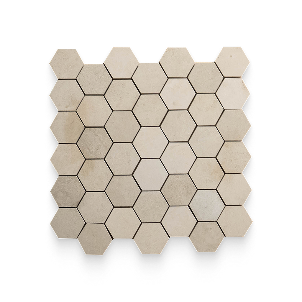 2x2 Mojave Dunes Honed Hexagon Mosaic