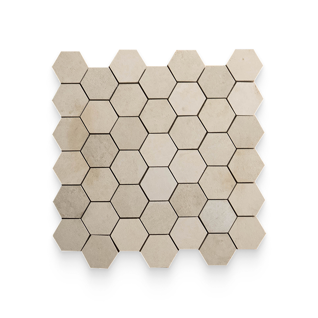 2x2 Mojave Dunes Honed Hexagon Mosaic