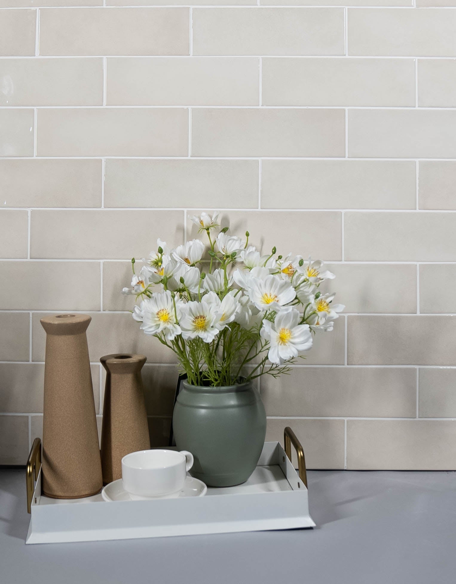 Country 2.5x8 Mushroom Glossy Rectangle Tile