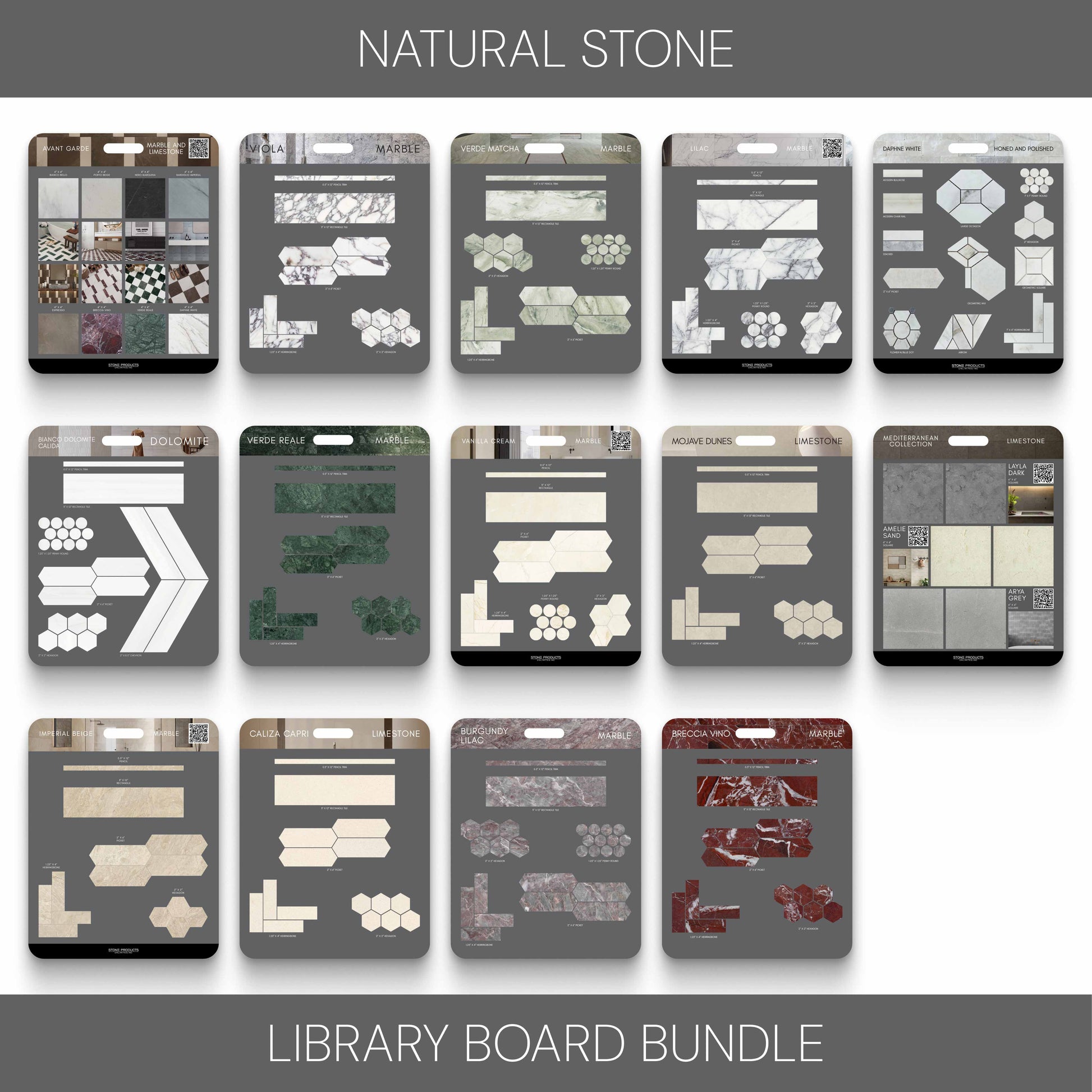 Natural Stone Library Board Bundle