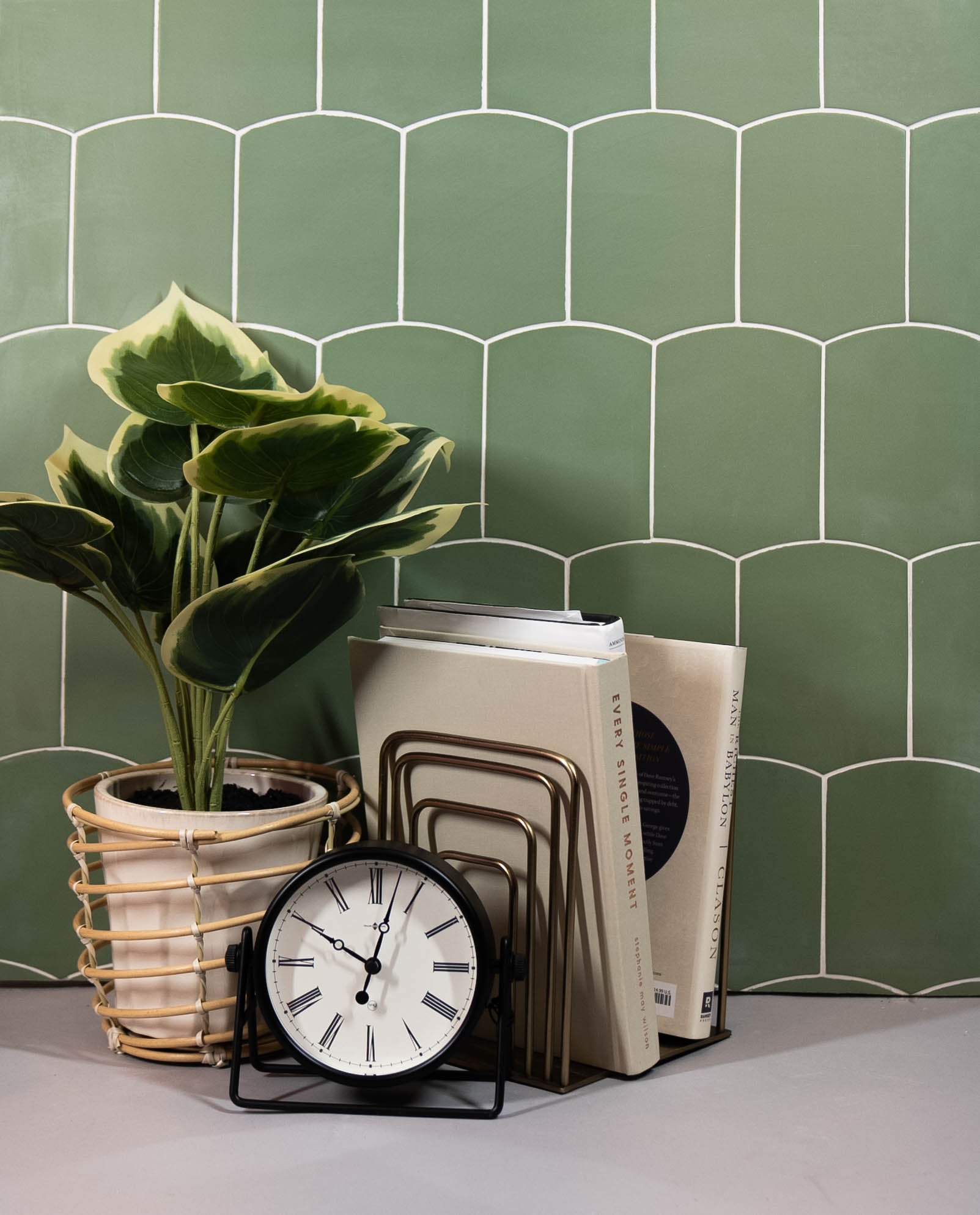トップス pellicule sp motif stone PK Gray Capri 5.5x4 Pesto Matte Fan Tile – Stone Products Unlimited