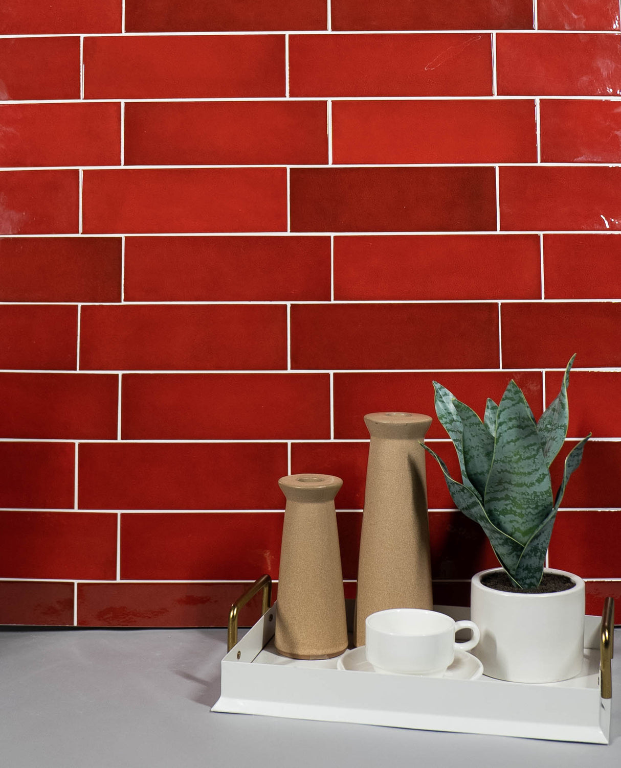 Country 2.5x8 Red Glossy Rectangle Tile – Stone Products Unlimited