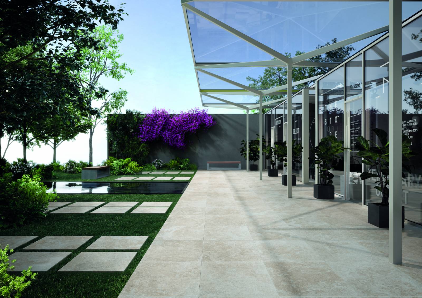 Paver 24x24 Cross Cut White Matte Square Paver