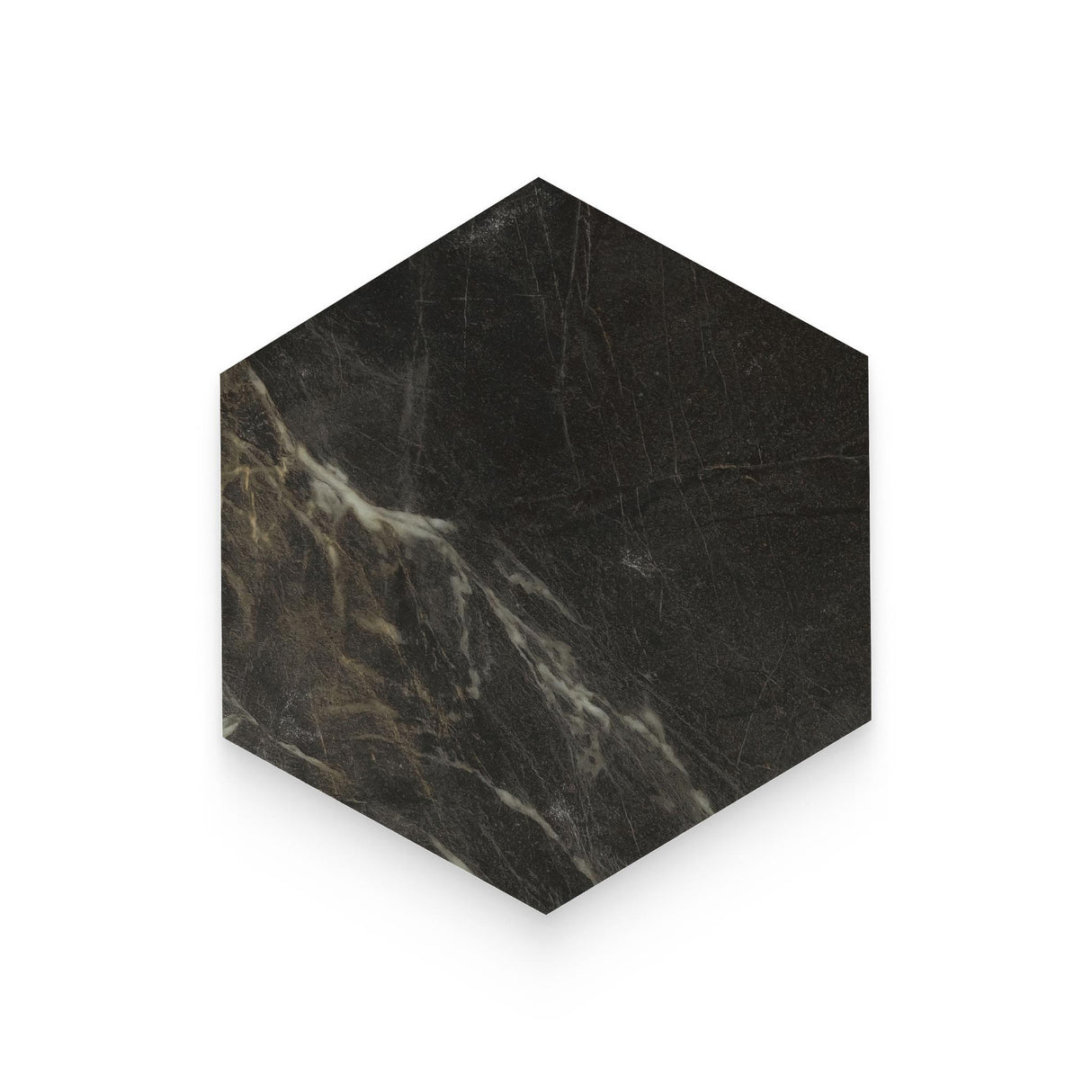 Bistro 8x9 Marquina Gold Matte Hexagon Tile