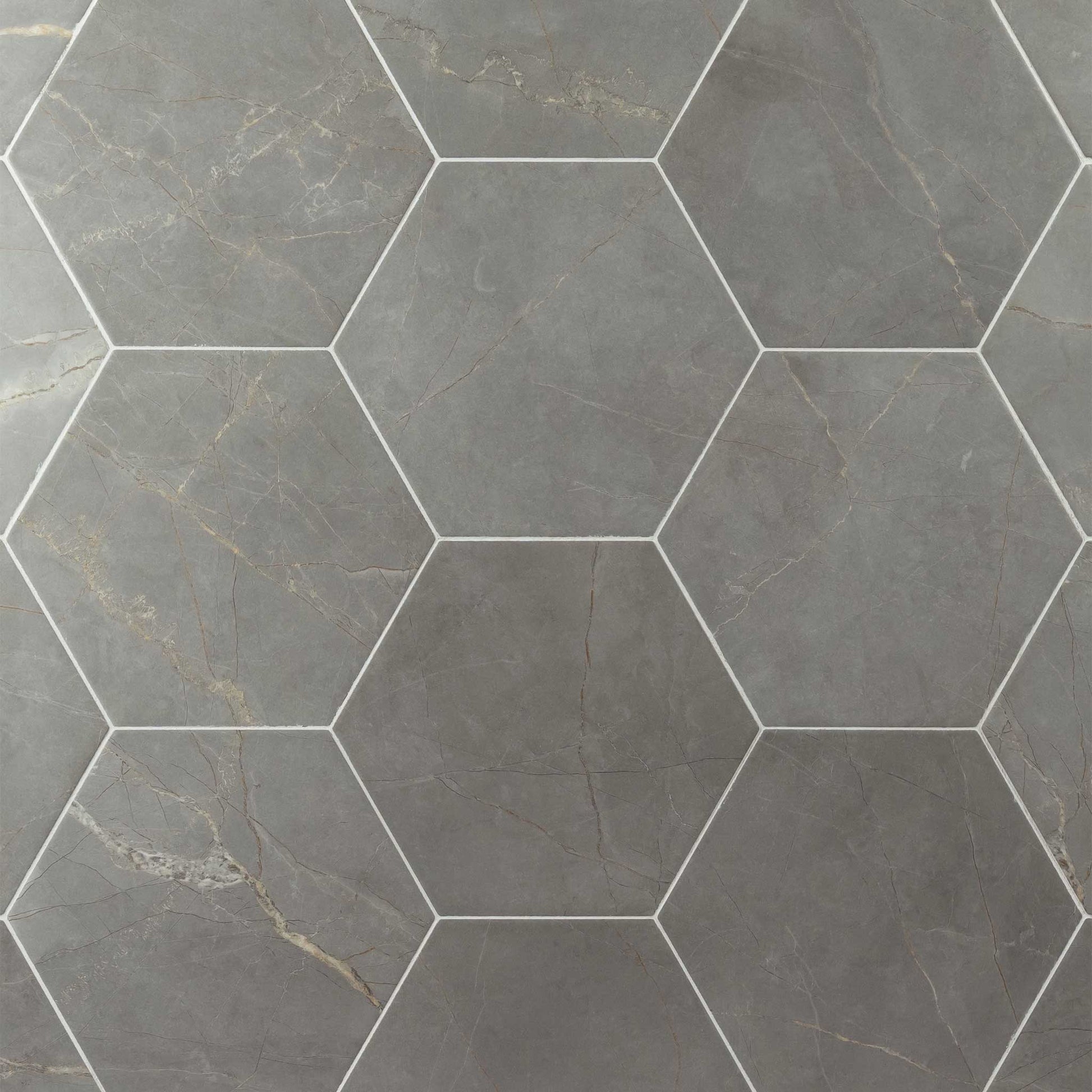 Bistro 8x9 Pulpis Dark Grey Matte Hexagon Tile