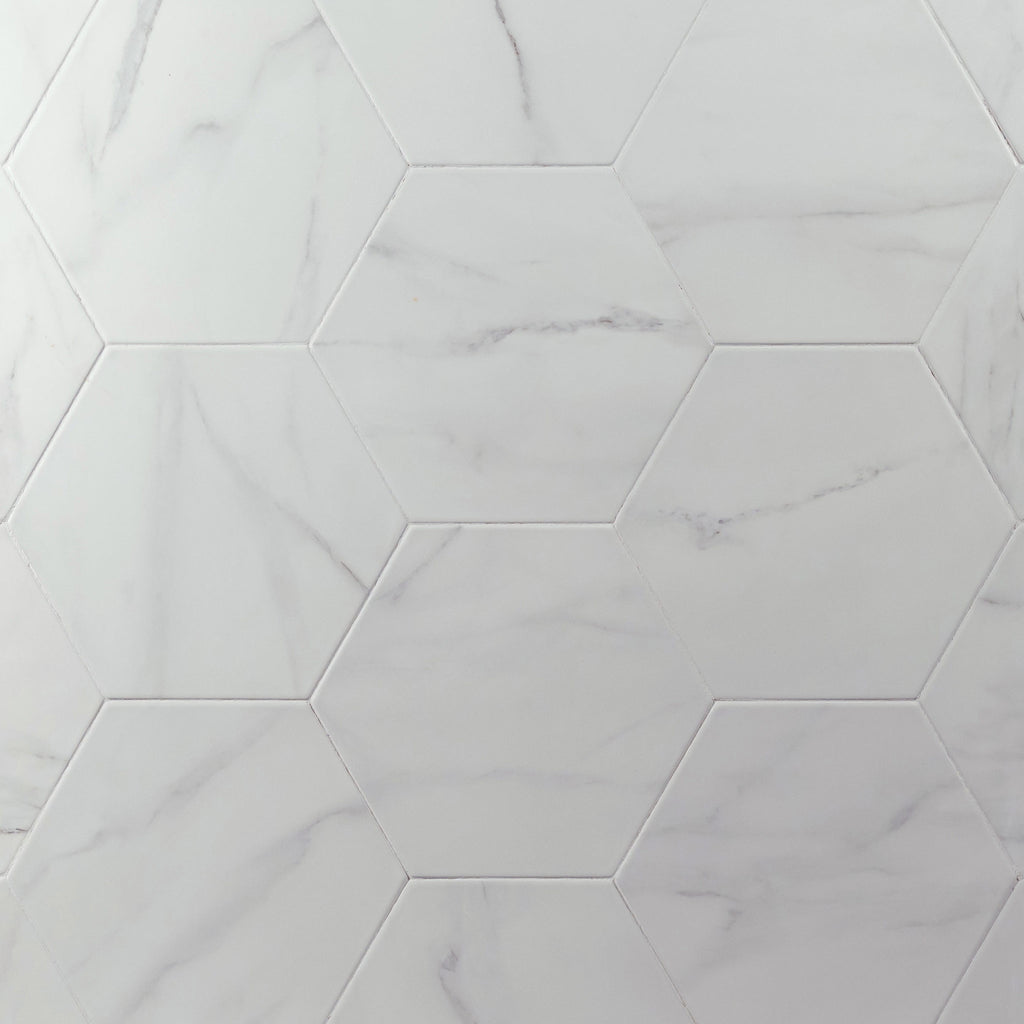 Bistro 8x9 Statuary White Matte Hexagon Tile
