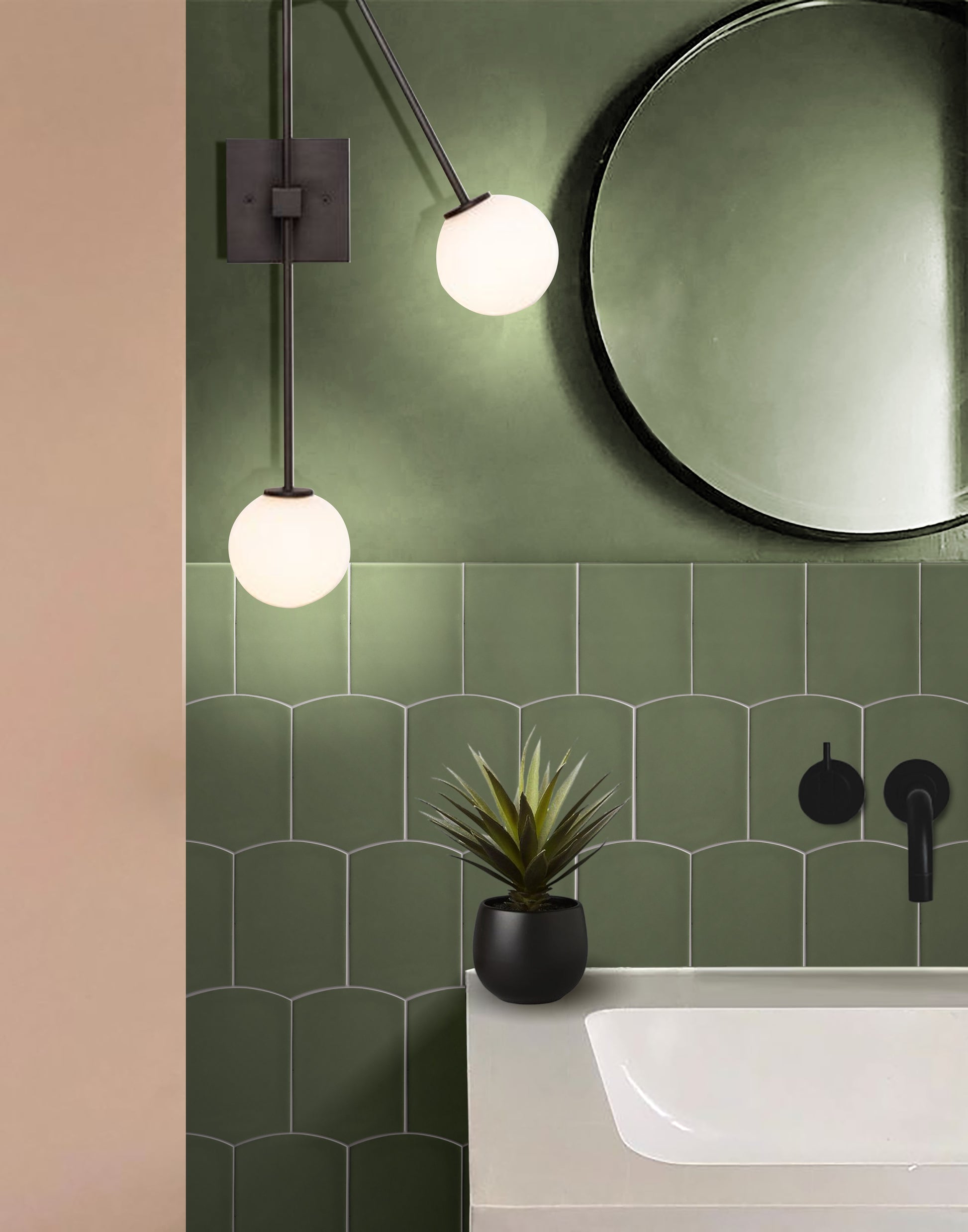 Capri 5.5x4 Pesto Matte Fan Tile