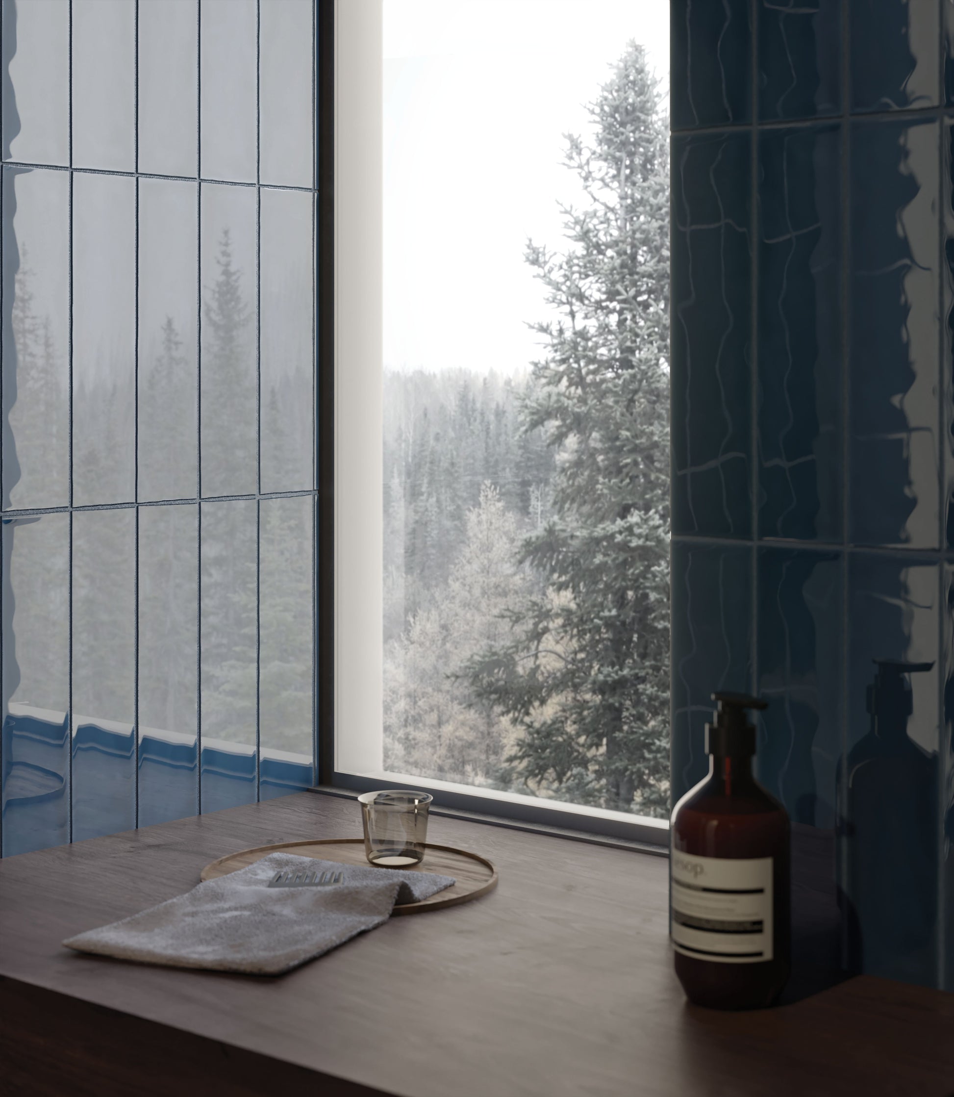 Watercolors 3x12 Ink Glossy Rectangle Tile