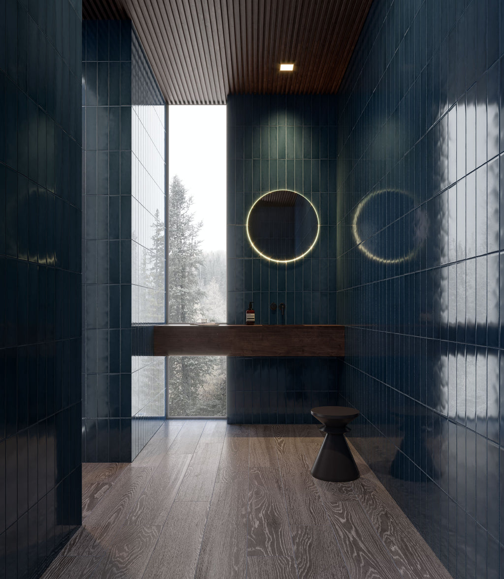 Watercolors 3x12 Ink Glossy Rectangle Tile