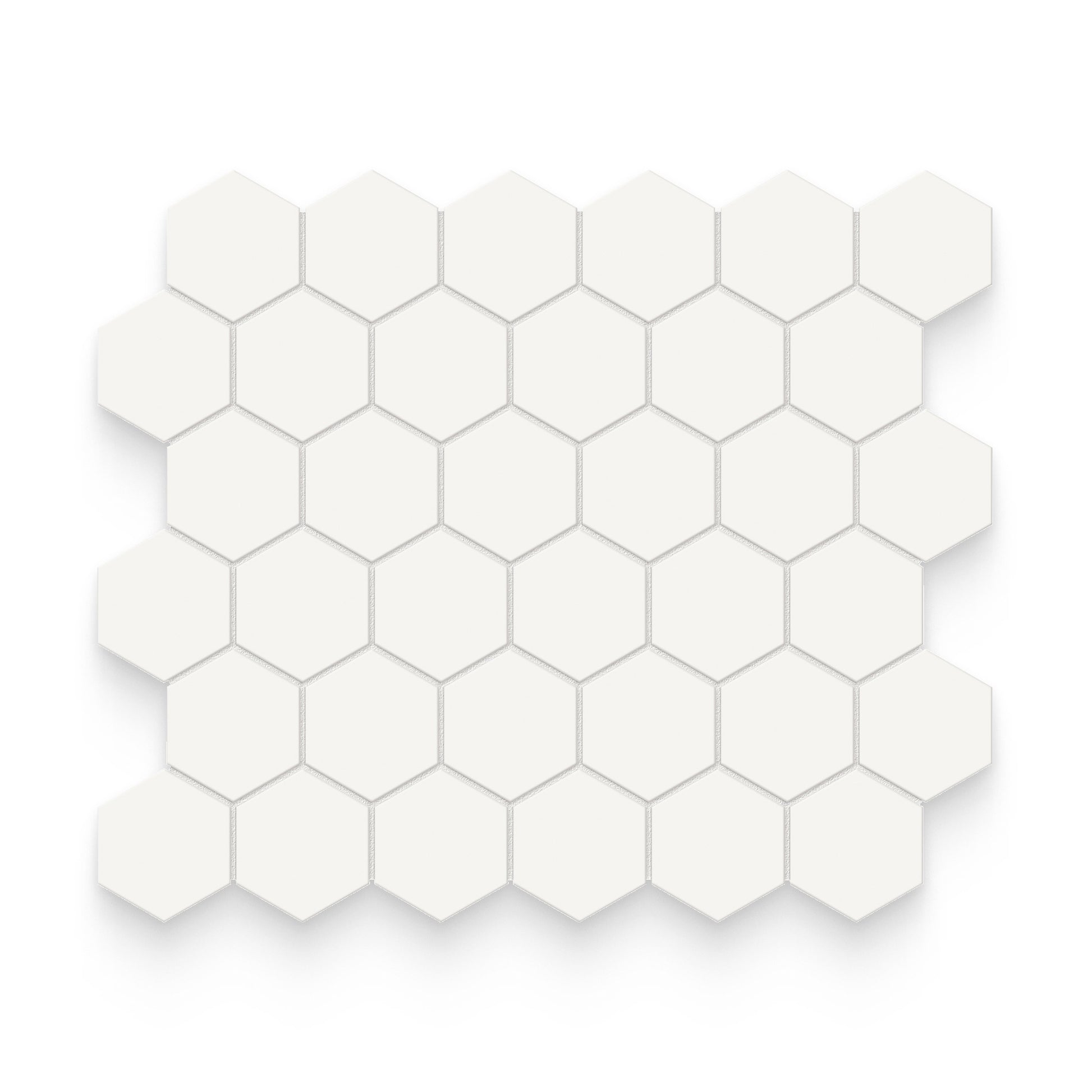 Essential 2x2 Canvas White Matte Hexagon Mosaic
