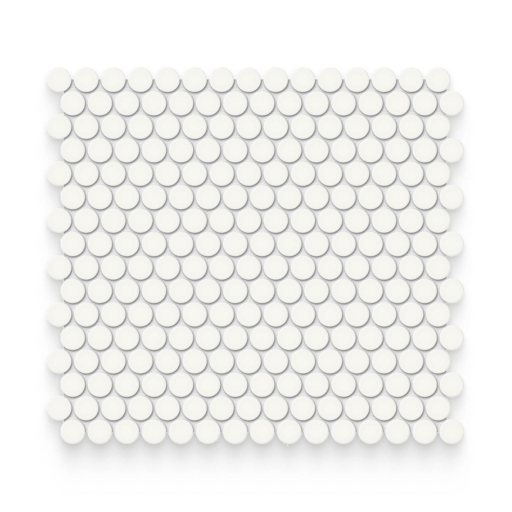Essential 0.75x0.75 Canvas White Matte Round Mosaic