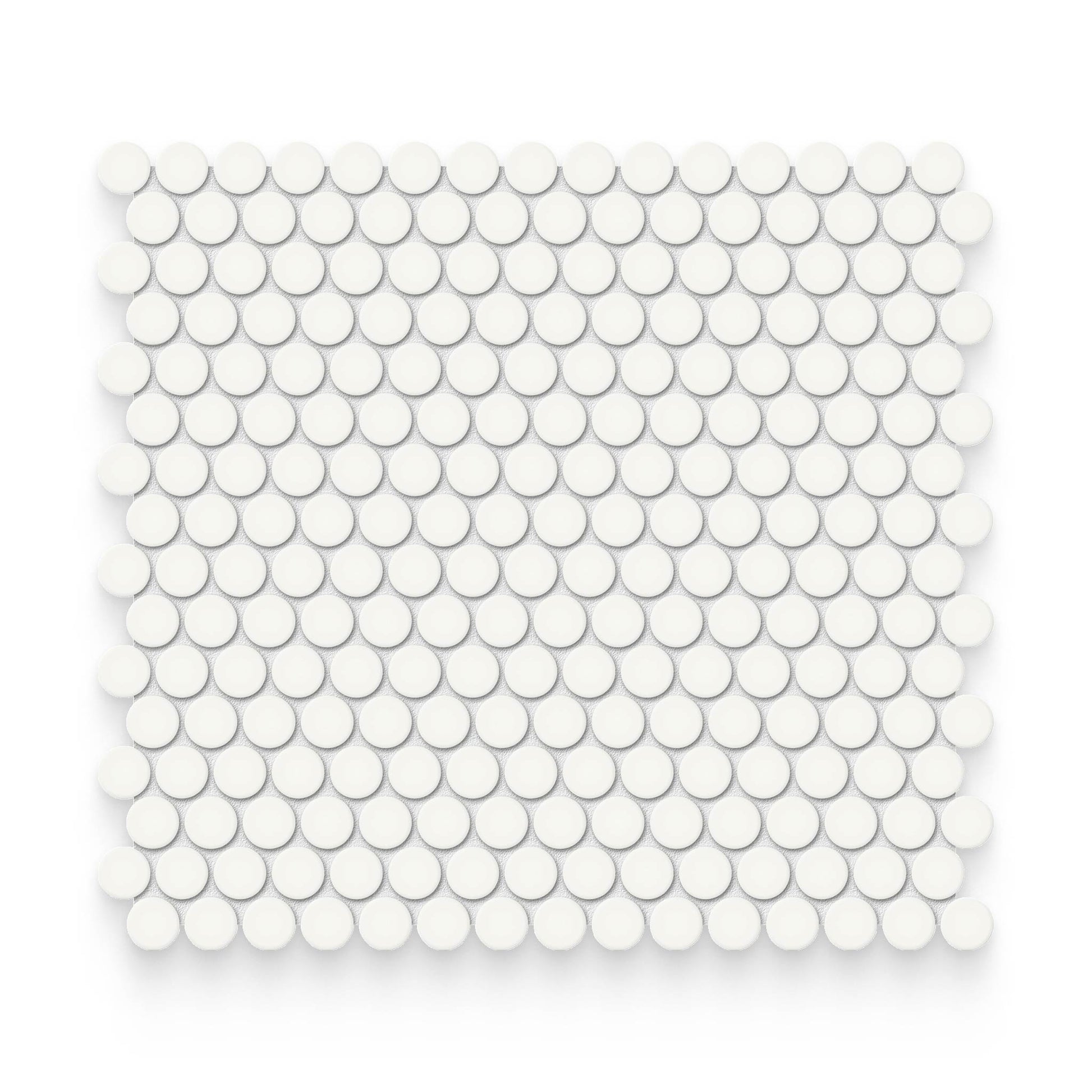 Essential 0.75x0.75 Canvas White Glossy Round Mosaic