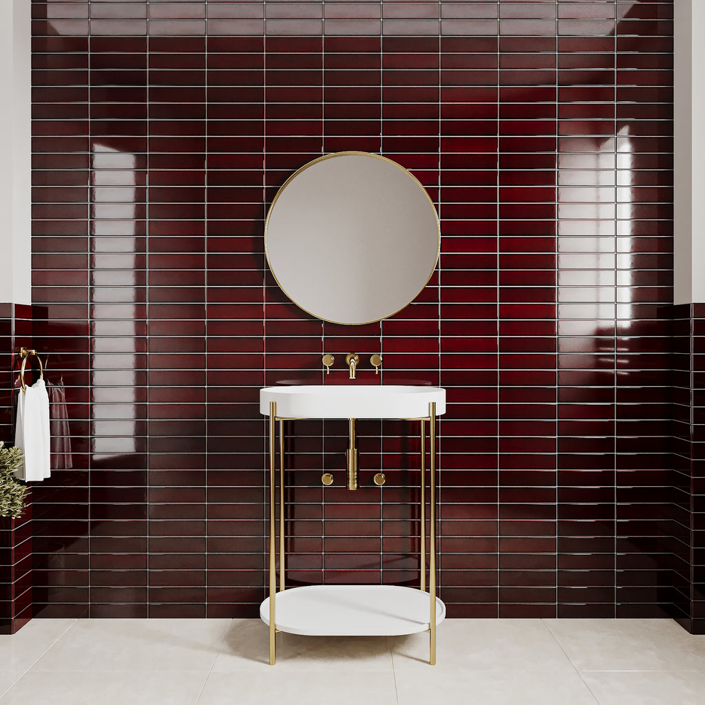 Eigo 2.5x9 Tea Leaves Glossy Rectangle Tile