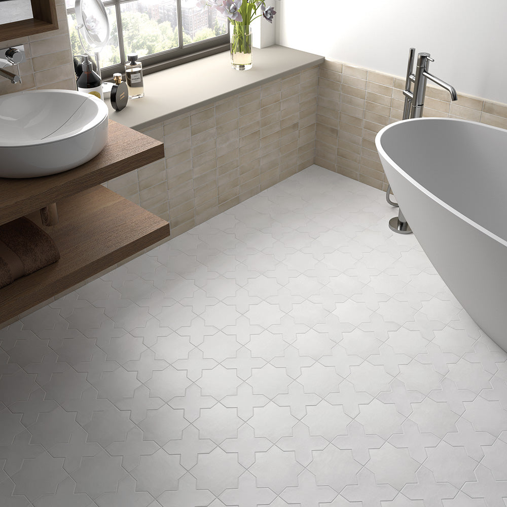 Atelier 5x5 Bone Matte Cross Tile