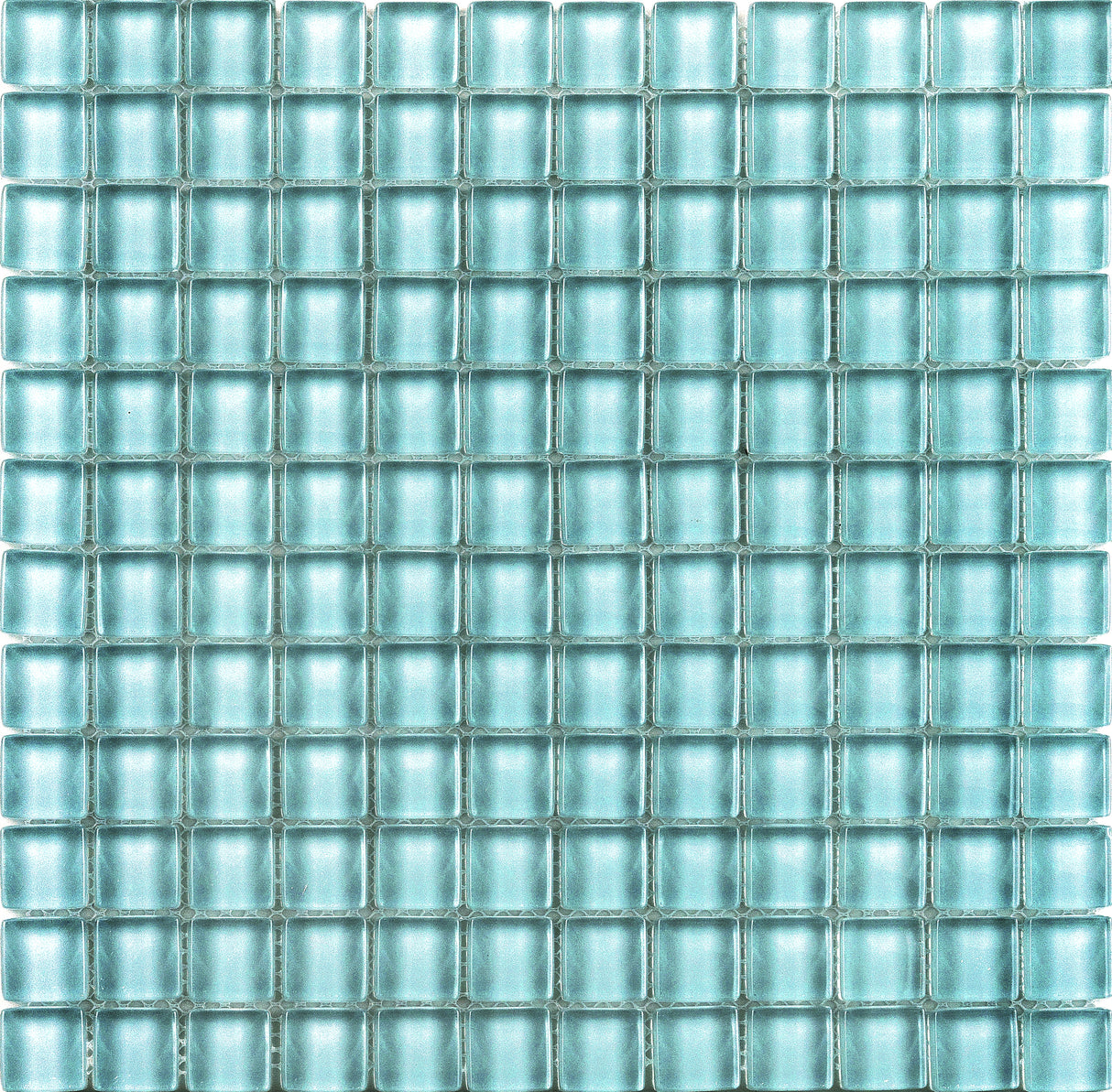 Pool Mosaic 1x1 Larimar Green Clear Square Mosaic
