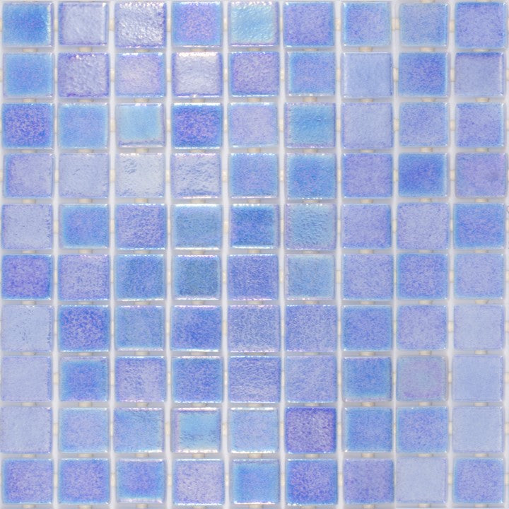 Pool Mosaic 1x1 Opalescent Cielo Azul Iridescent Square Mosaic