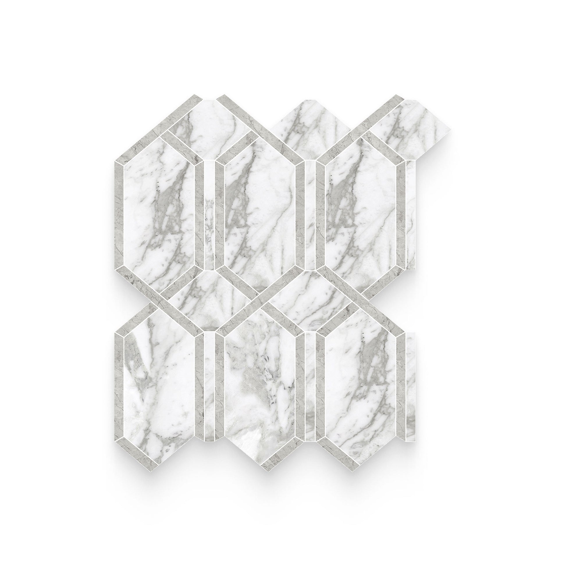 Riviera Arabescato Polished Modella Mosaic