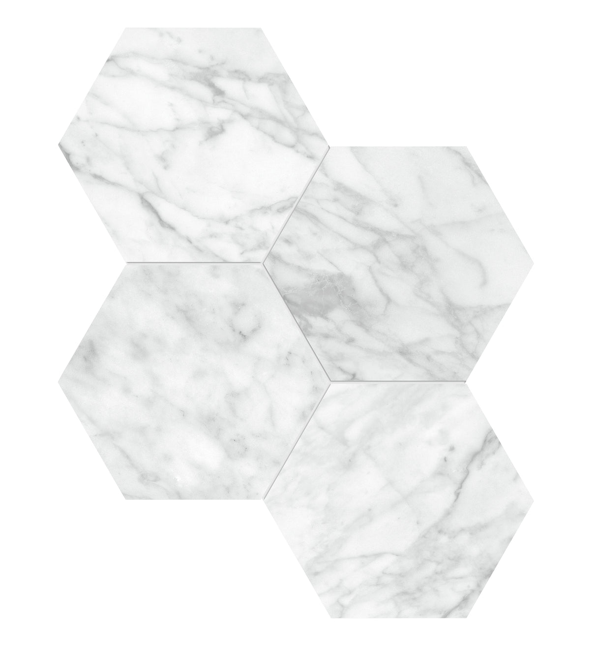 Riviera 6x6 Carrara Gioia Polished Hexagon Mosaic