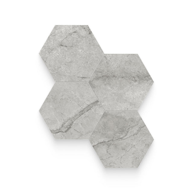 Riviera 6x6 Paradiso Argento Honed Hexagon Mosaic