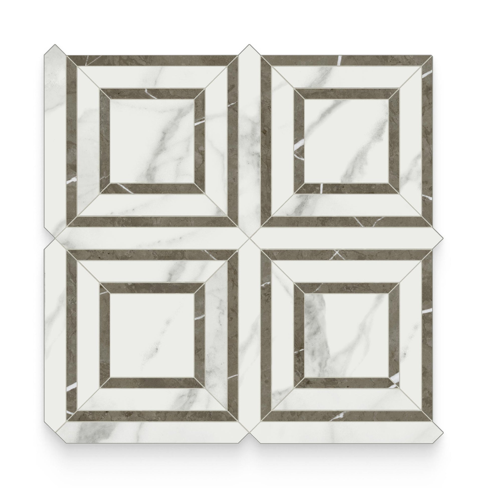 Cosmopolitan Statuario Venato Polished Piazza Mosaic