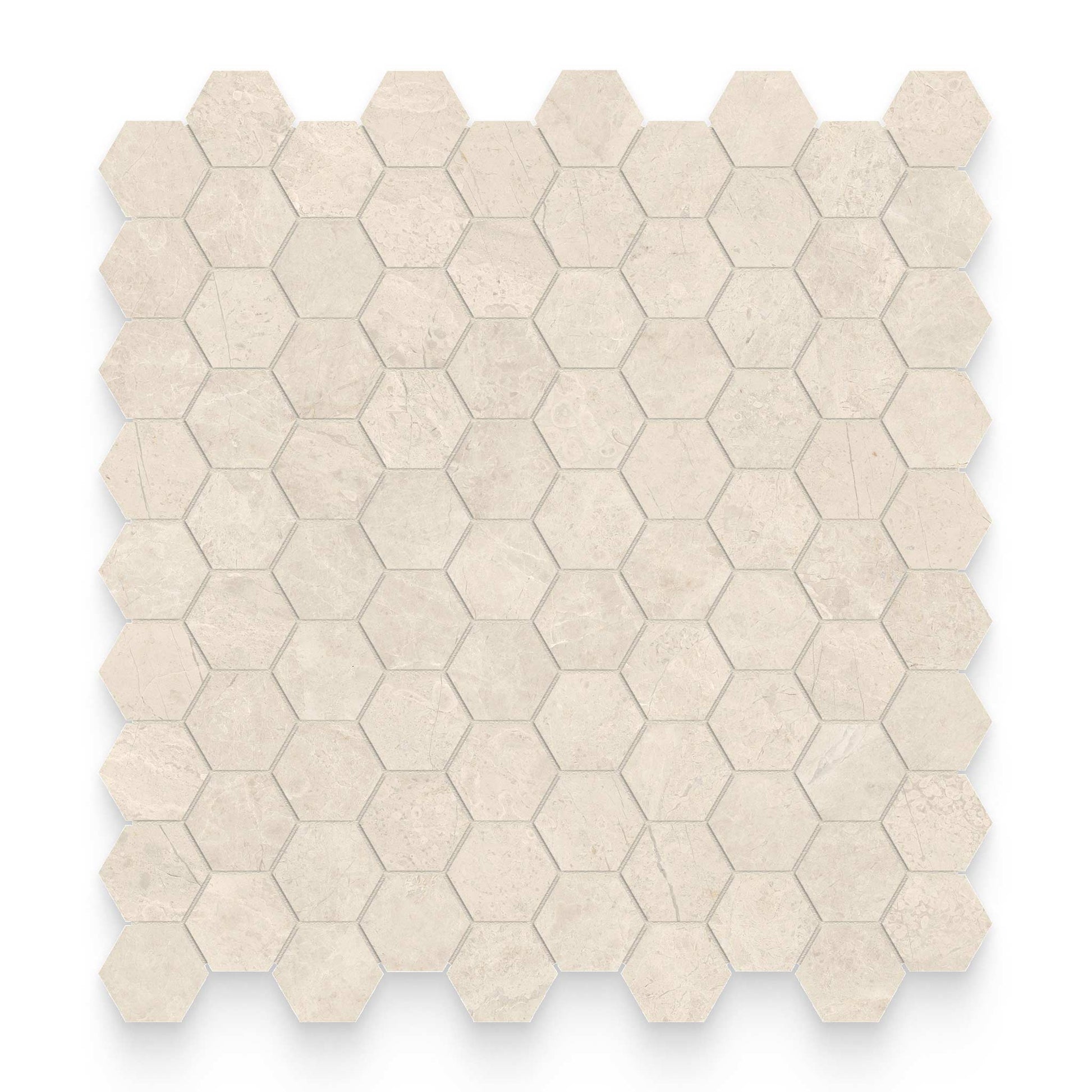 Cosmopolitan 1.25x1.25 Allure Ivory Polished Hexagon Mosaic
