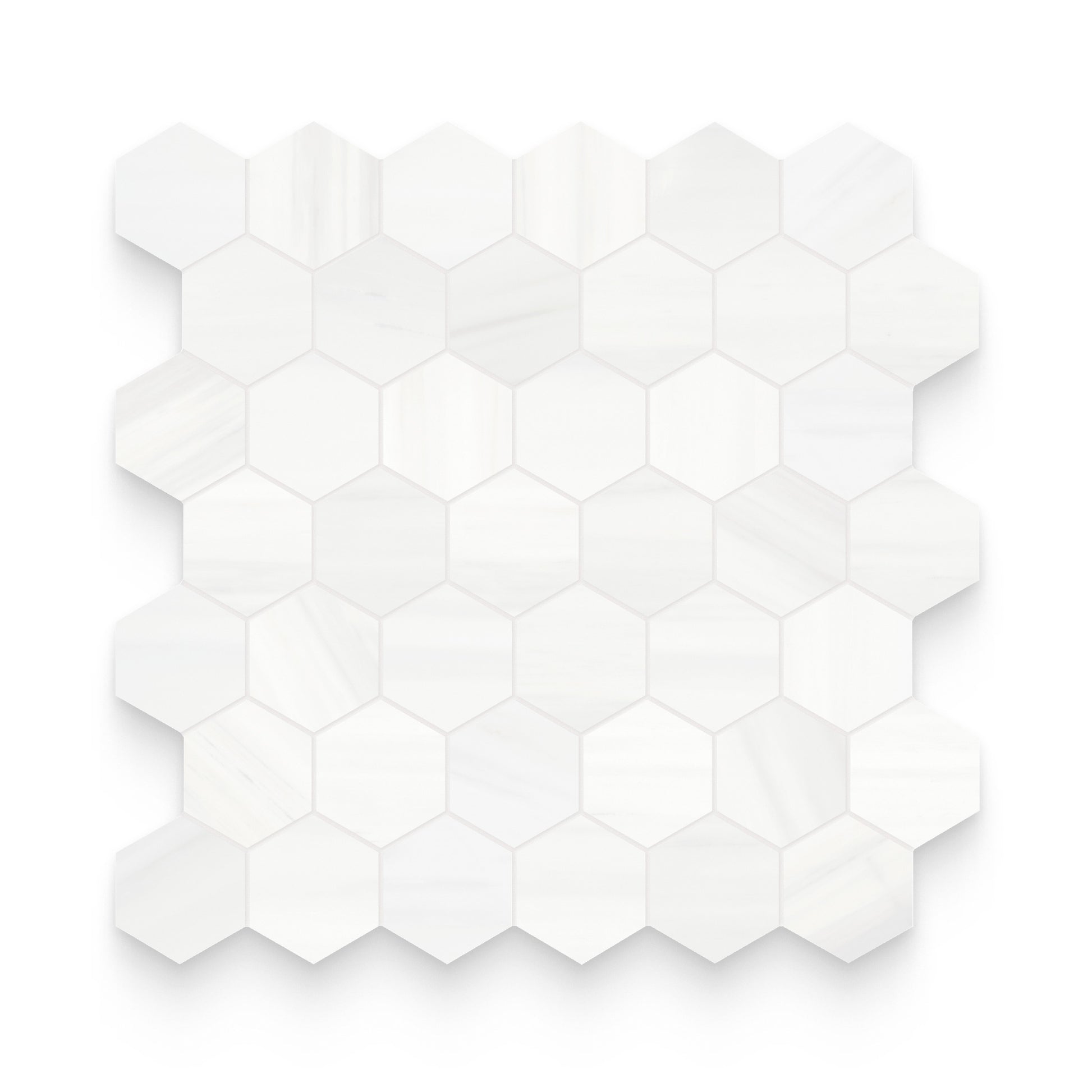 2x2 Bianco Dolomite Calida Honed Hexagon Mosaic