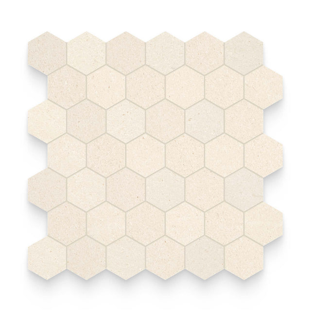 2x2 Caliza Capri Honed Hexagon Mosaic