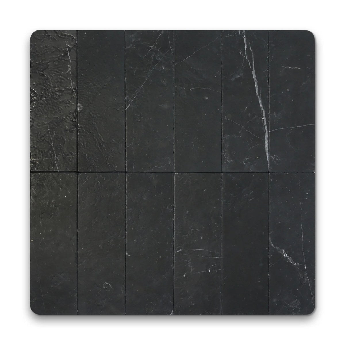 MARNO Mardenbelt ブラック Avant Garde 4x12 Nero Marquina Modern Tumbled Rectangle Tile