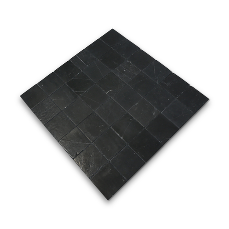 Avant Garde 4x4 Nero Marquina Modern Tumbled Square Tile - Sample