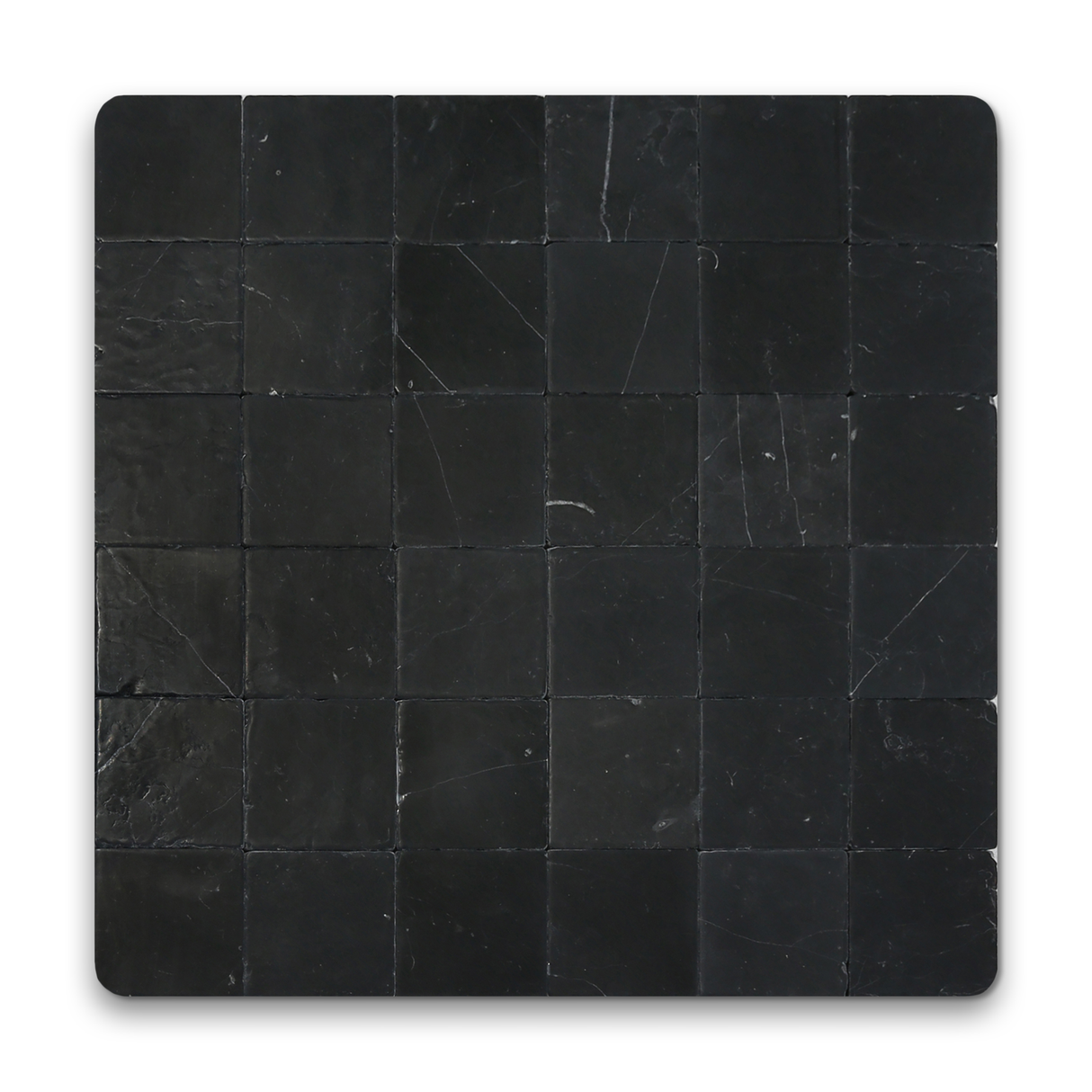 Avant Garde 4x4 Nero Marquina Modern Tumbled Square Tile - Sample