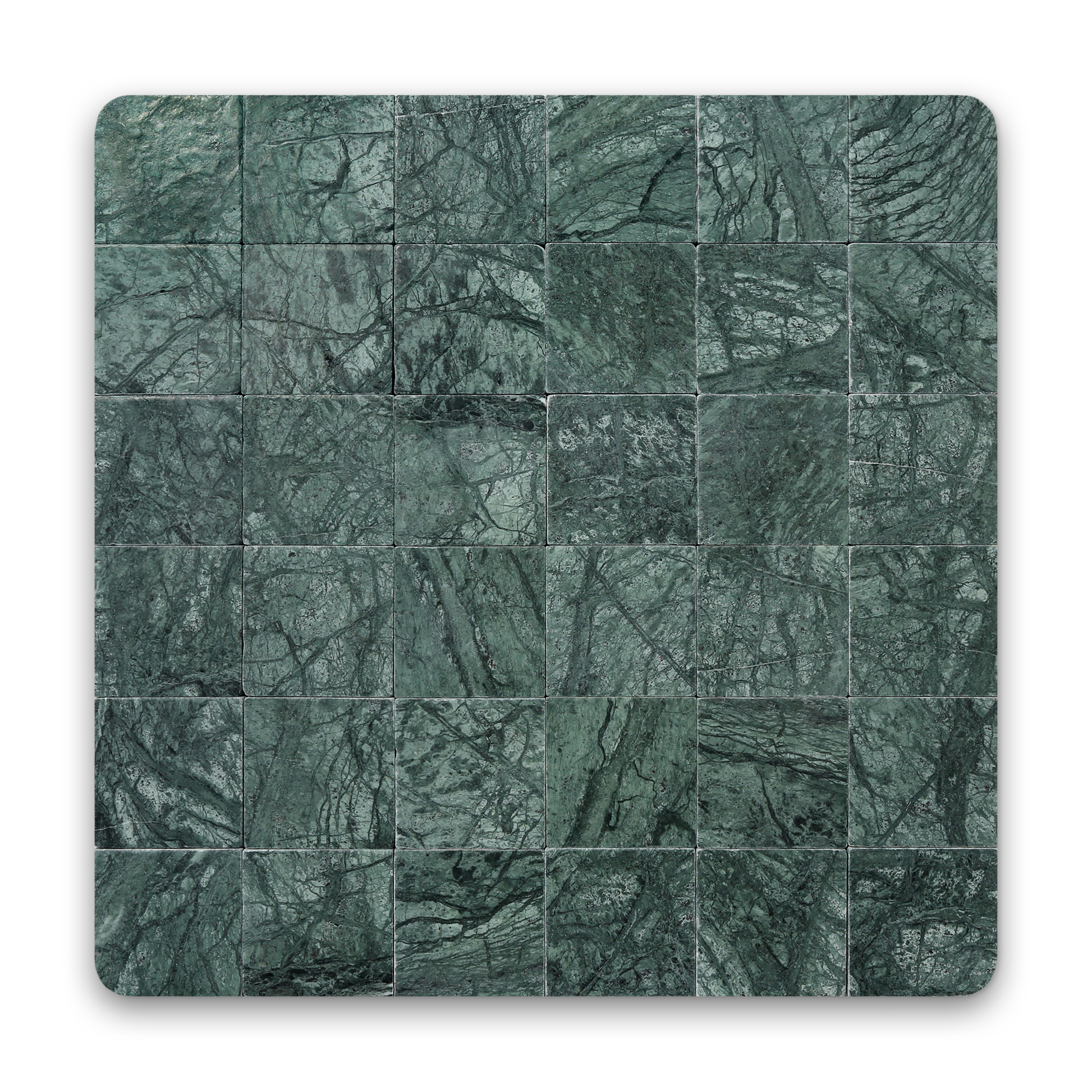 Avant Garde 4x4 Verde Reale Modern Tumbled Square Tile