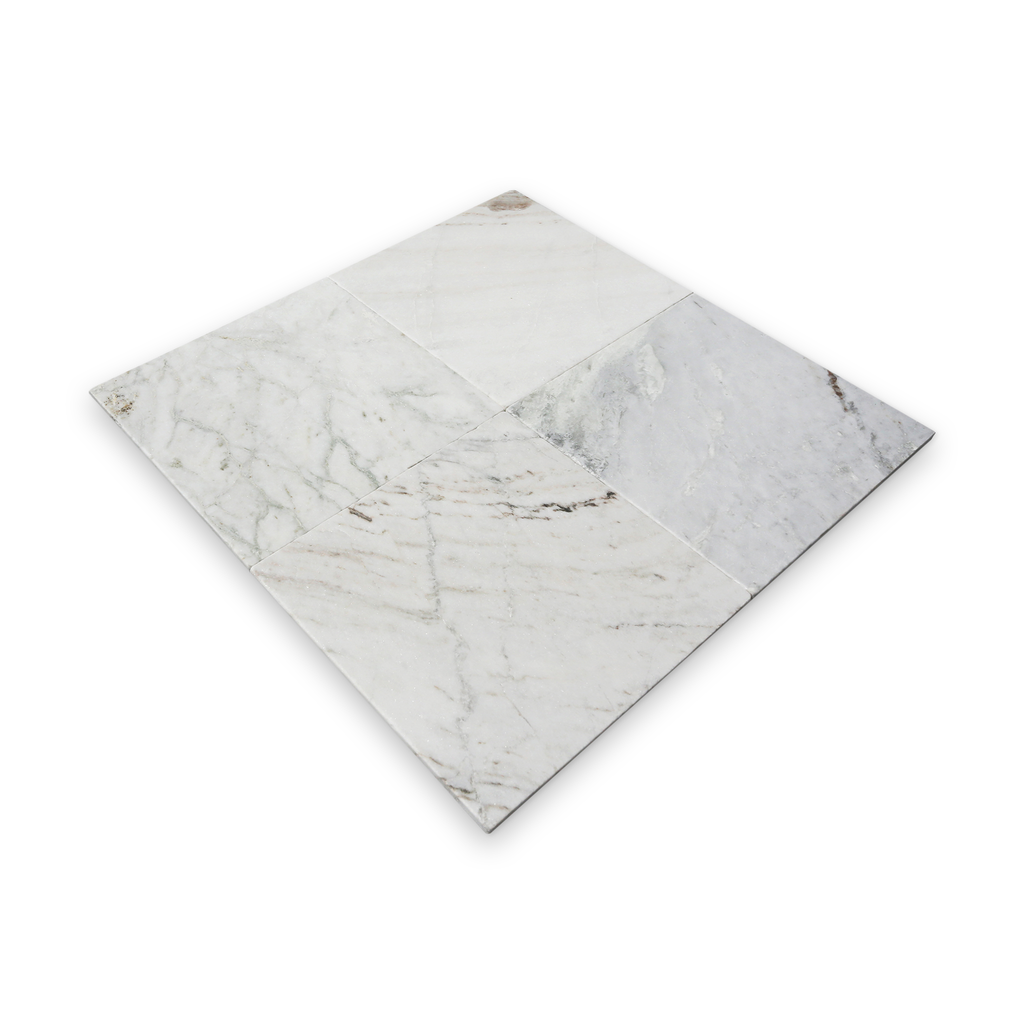 Avant Garde 12x12 Daphne White Modern Tumbled Square Tile