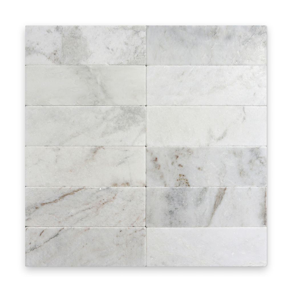 Avant Garde 4x12 Daphne White Modern Tumbled Rectangle Tile