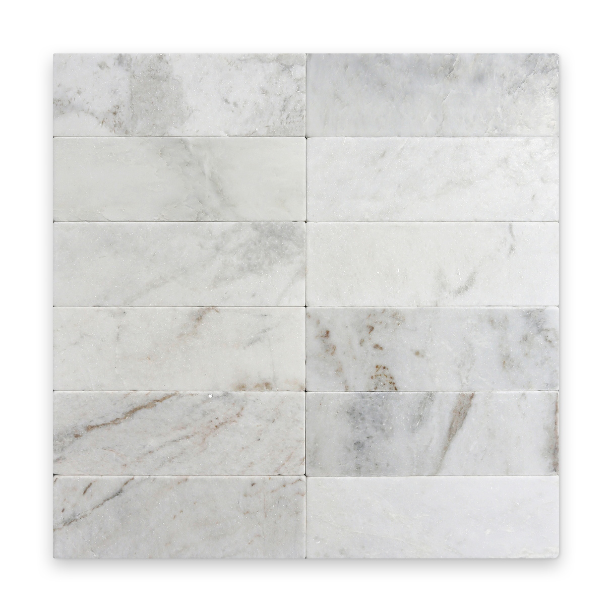 Avant Garde 4x12 Daphne White Modern Tumbled Rectangle Tile