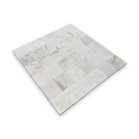 Avant Garde 4x4 Daphne White Modern Tumbled Square Tile - Sample