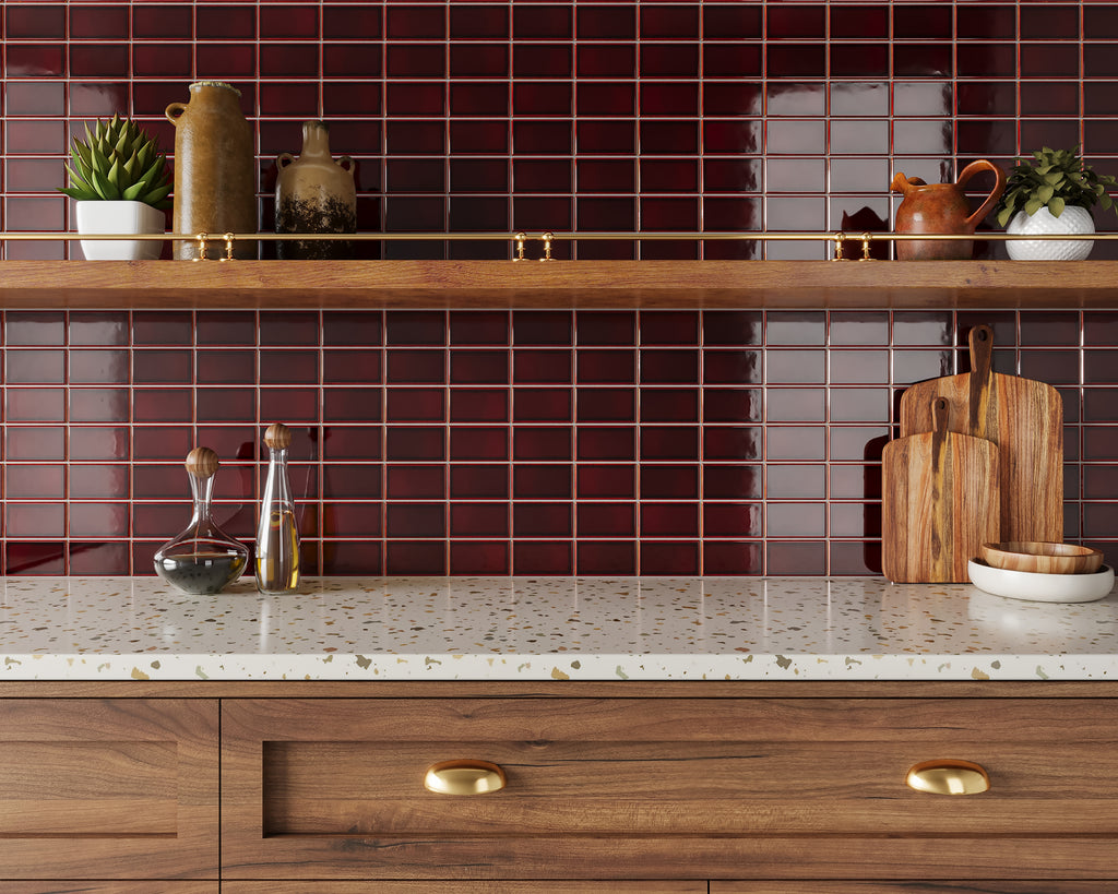 Koi 2.5x4.25 Tea Leaves Glossy Rectangle Tile